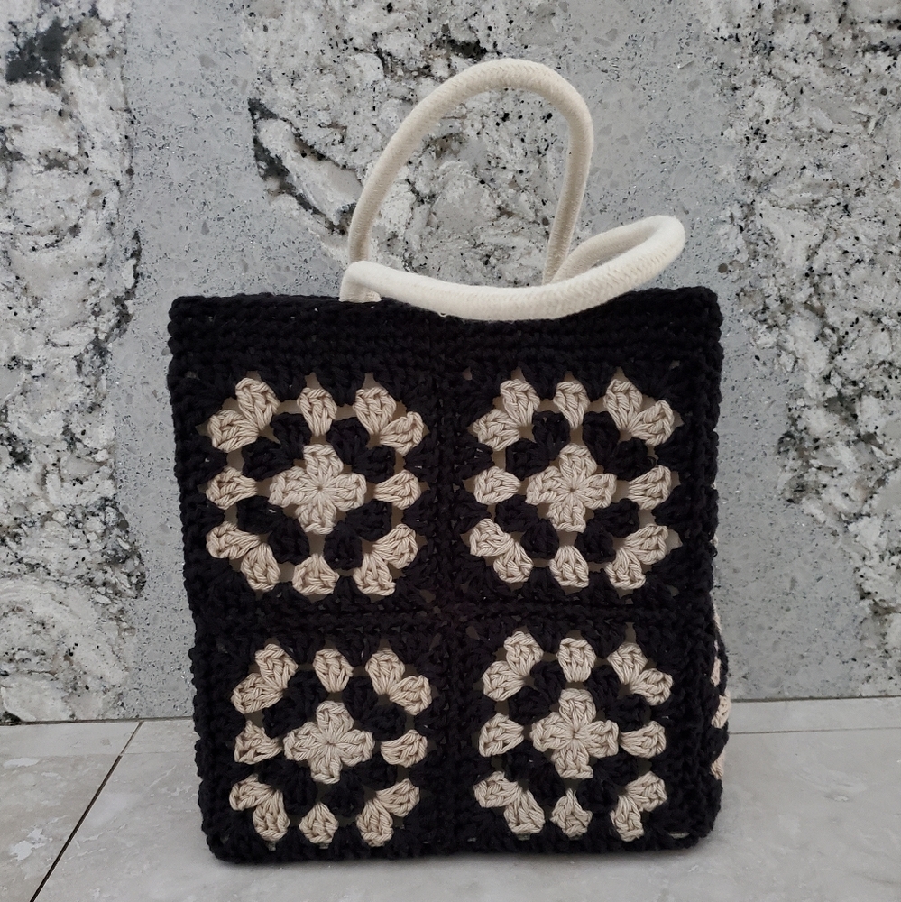 Hand crocheted tote